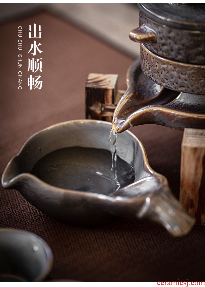Ceramic contracted retro fortunes make tea tea set lazy millstones automatic home office