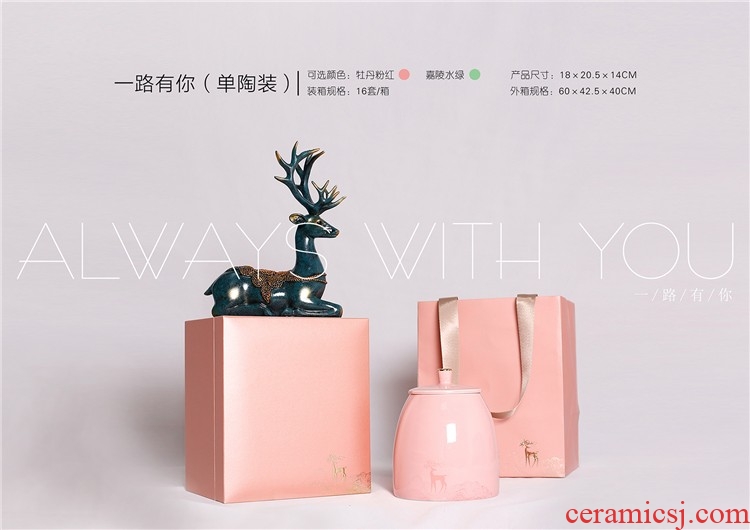 High - end atmosphere caddy fixings ceramic seal baekho silver needle tea gift boxes aneroid "biluochun" tea boxes