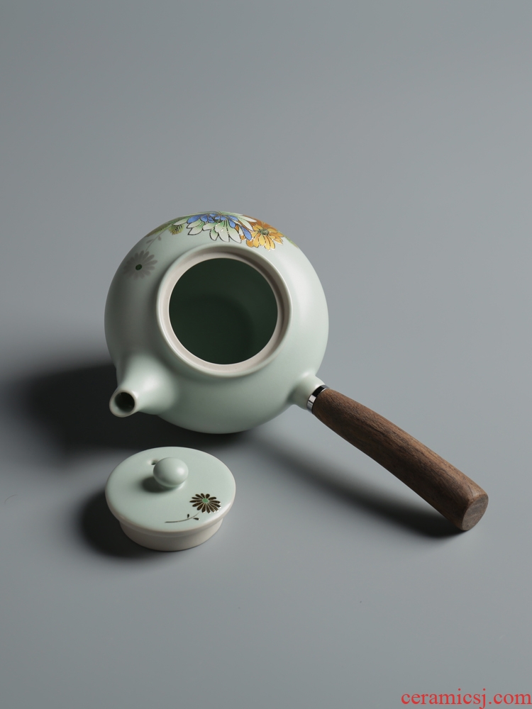 Is good source your up with wooden handle, side spend pot of creative three - dimensional on the teapot filtering kung fu tea set Chinese ceramic pot