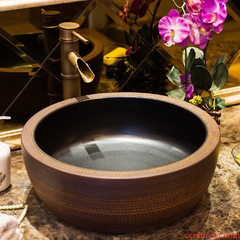 Jingdezhen ceramic table sinks contracted art basin on its round archaize home toilet lavabo