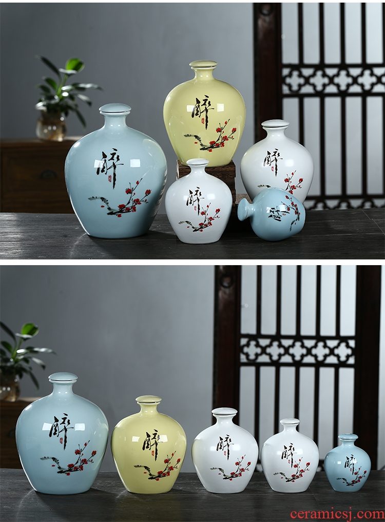 Jingdezhen ceramic jar empty wine bottles of household hip bottle wine liquor bottle seal 10 jins 5 jins of 3 kg