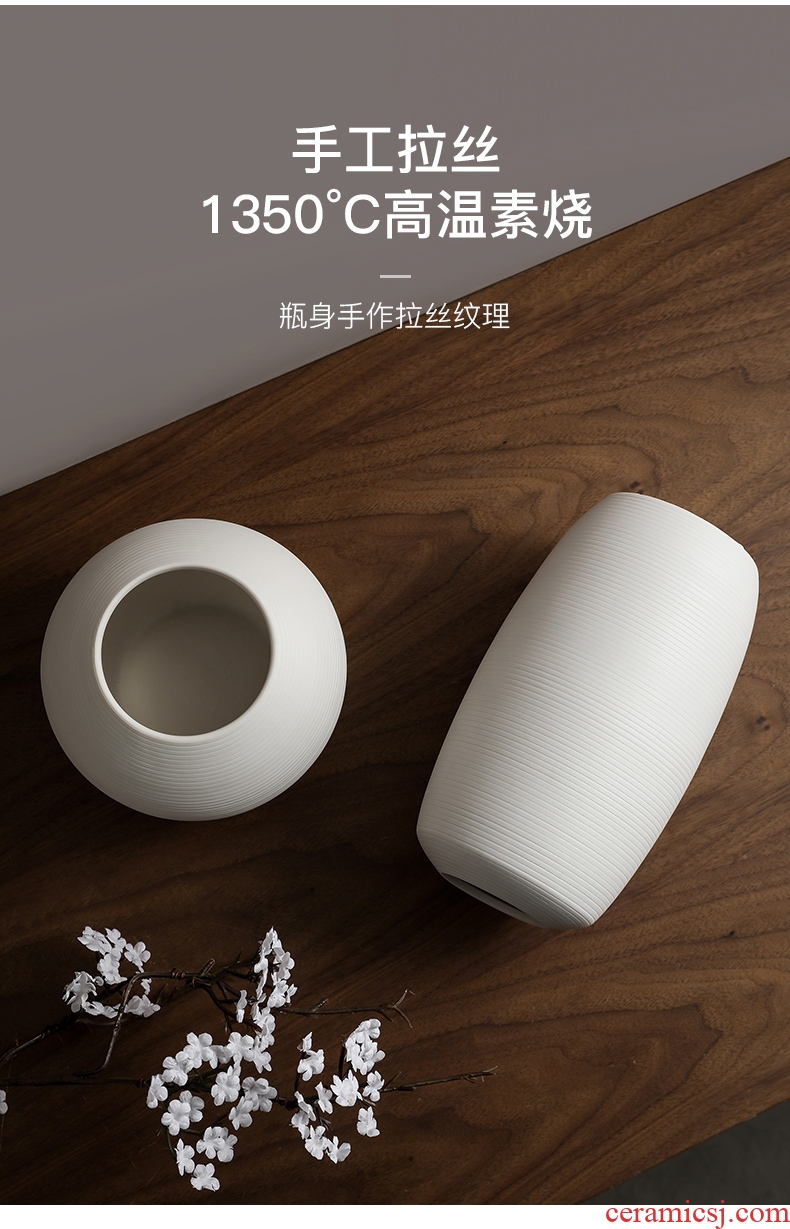 Nordic creative I and contracted sitting room, the dried flower arranging flowers white drawing ceramic vase furnishing articles household act the role ofing is tasted