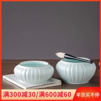 Large tea wash your writing brush washer from household glass ceramic tea set with parts washing cups in the bowl of jingdezhen ceramics, writing brush washer