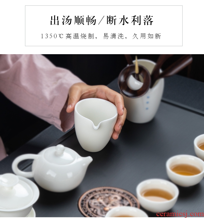 Reasonable dehua suet jade white porcelain cup) finger points tea ceramic household contracted tea accessories