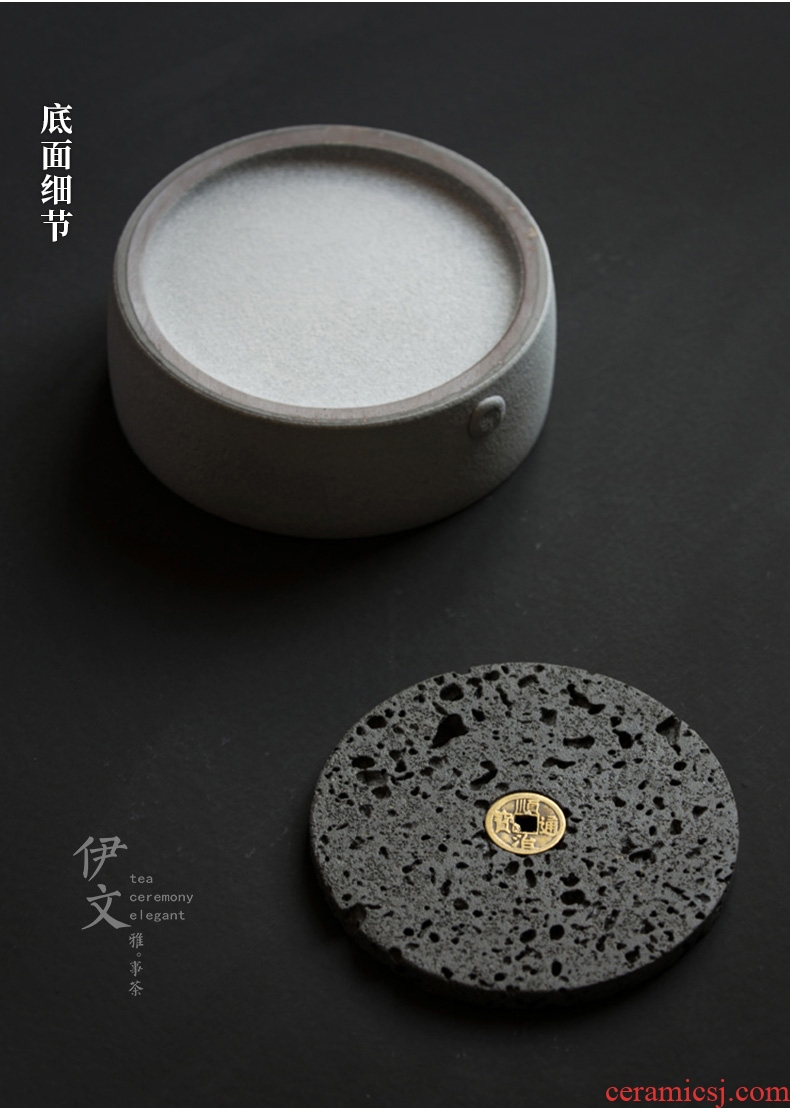 Volcano small pot bearing natural rock round saucer dish machine ceramic tea 12 kung fu tea pot of water as