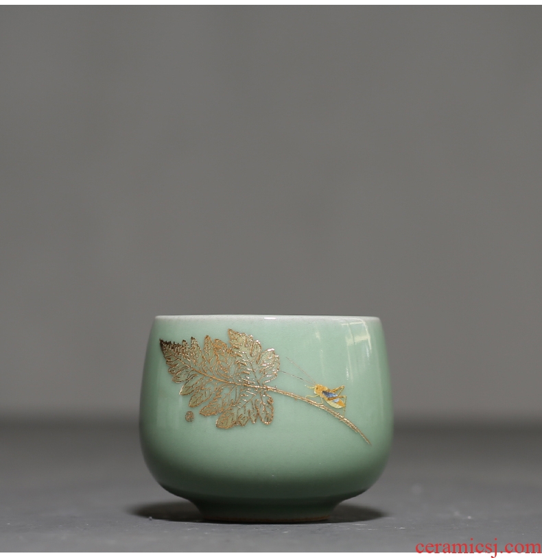 YanXiang fang maple leaf ceramic masters cup restoring ancient ways round kung fu tea cups household sample tea cup