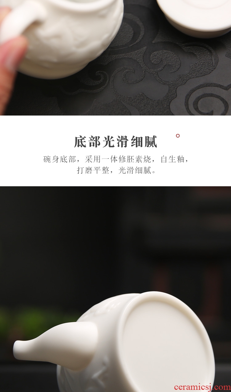 Quality ceramic teapot dehua porcelain remit suet jade white porcelain single pot of forceful glaze household wrap girder pot of tea