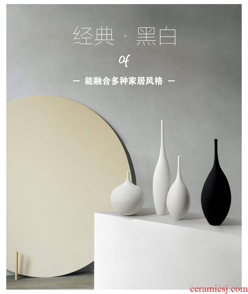 Nordic contracted creative hand drawing vase furnishing articles example room sitting room jingdezhen ceramic flower implement suits for