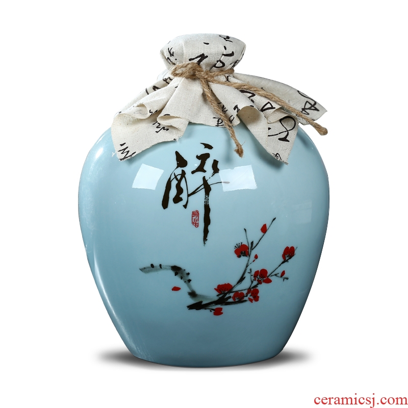 Jingdezhen ceramic jar empty wine bottles of household hip bottle wine liquor bottle seal 10 jins 5 jins of 3 kg