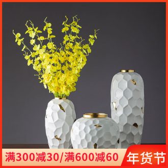 Ceramic household contracted and I white flowers sitting room adornment flowers flower implement Ceramic furnishing articles example room