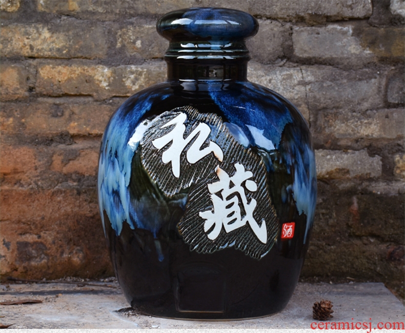 Jingdezhen ceramic jars 10 jins with leading domestic wine sealed it 50 kg archaize liquor jugs container