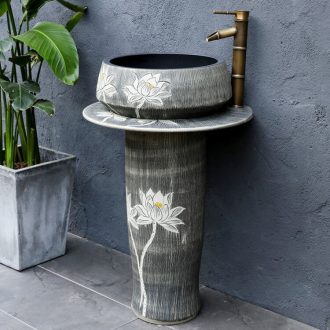 Ceramic basin of pillar type lavatory toilet balcony column is suing ground one - piece sink sink restoring ancient ways