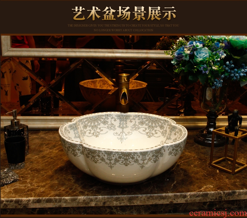 The stage basin American round art basin of new Chinese style restoring ancient ways ceramic face basin bathroom sinks The pool that wash a face to wash your hands