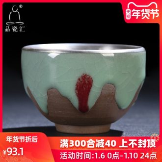 The Product elder brother up with porcelain remit youligong tasted silver gilding craft brother creative ceramic up can open individual cup sample tea cup