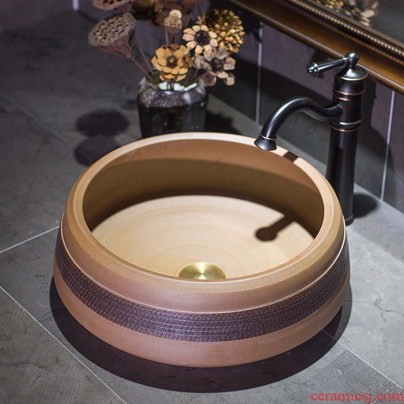 Jingdezhen ceramic lavatory jump cut jubao stage basin restoring ancient ways round the sink water basin of Chinese style basin that wash a face