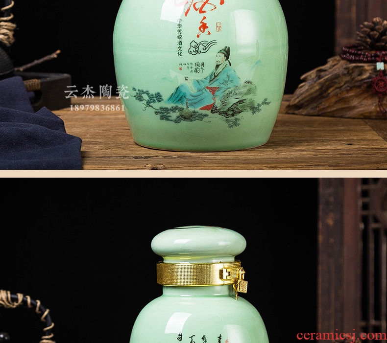 Mercifully wine jars 10 jins 20 jins 30 pounds put ceramic terms it jugs of jingdezhen home empty wine bottles