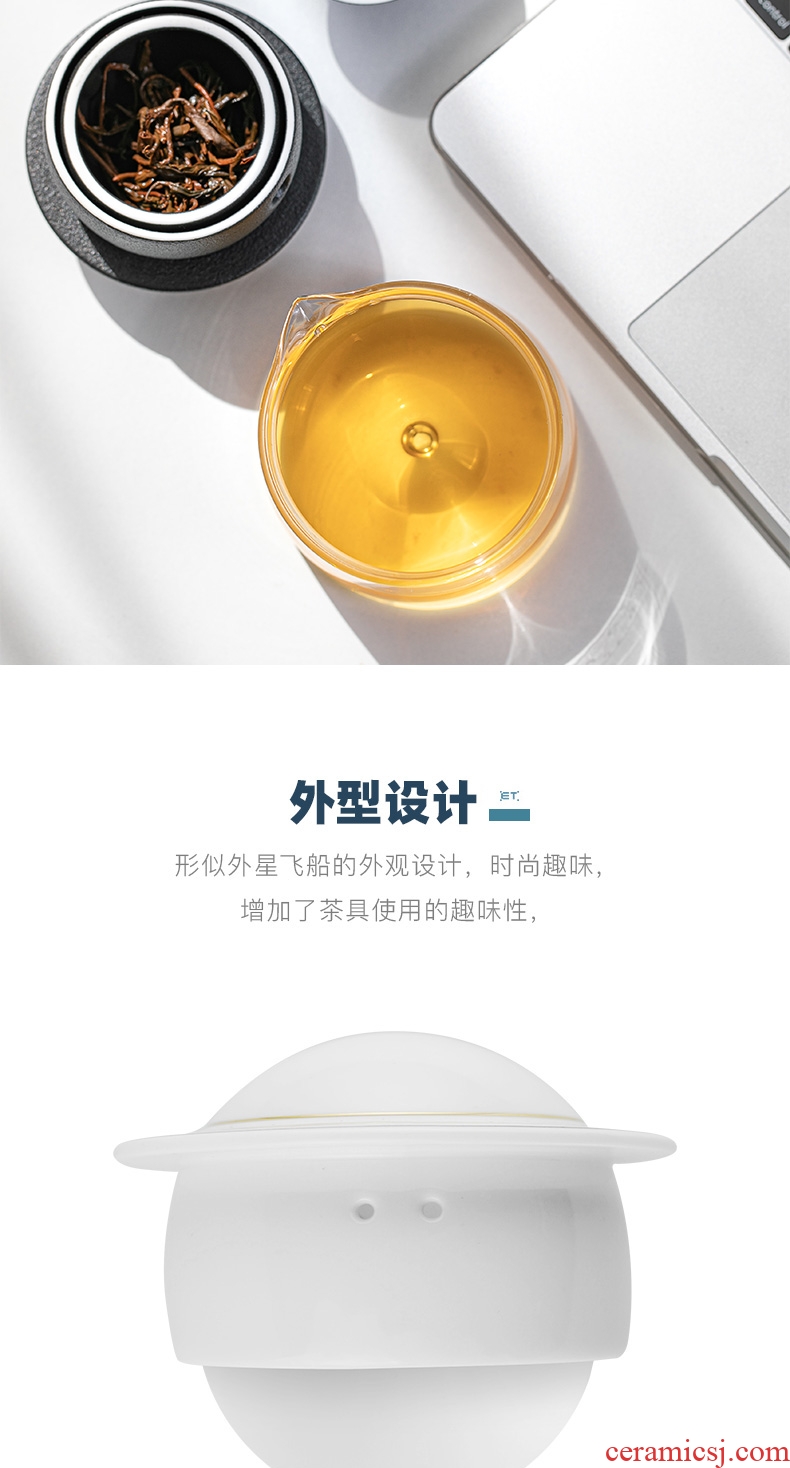 Famed ET rotating ceramic crack a pot of three glass kung fu tea set travel simple portable custom