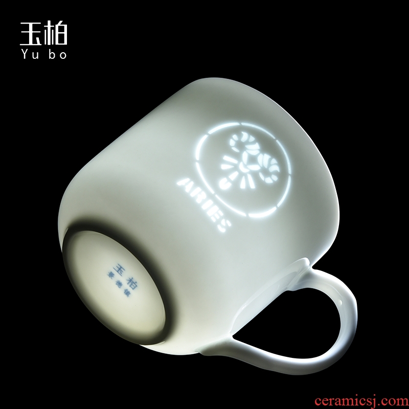 Jingdezhen BaiLingLong jade white porcelain filtering cup bladder tea scented tea fresh cup of the zodiac office cup