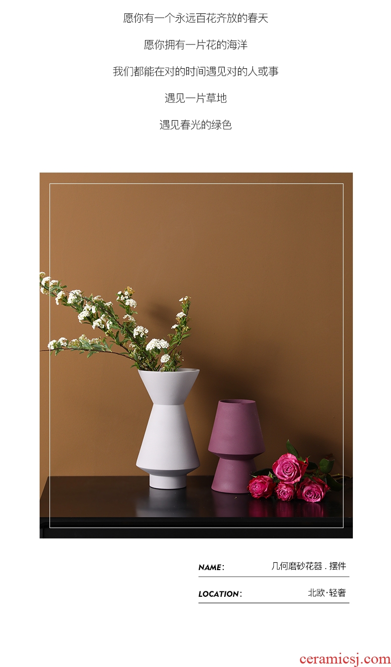 I and contracted light key-2 luxury furnishing articles designer morandi ceramic vase craft art of flower arranging soft outfit decoration