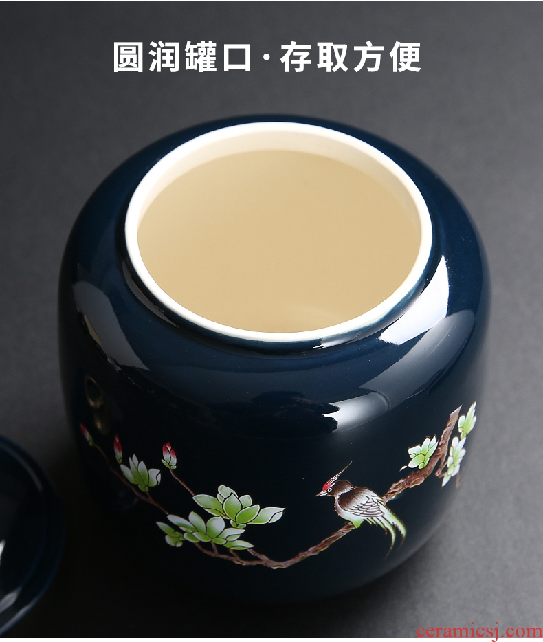 Up with ceramic big in number seal storage POTS moistureproof green tea caddy fixings puer tea pot of tea packaging gift box