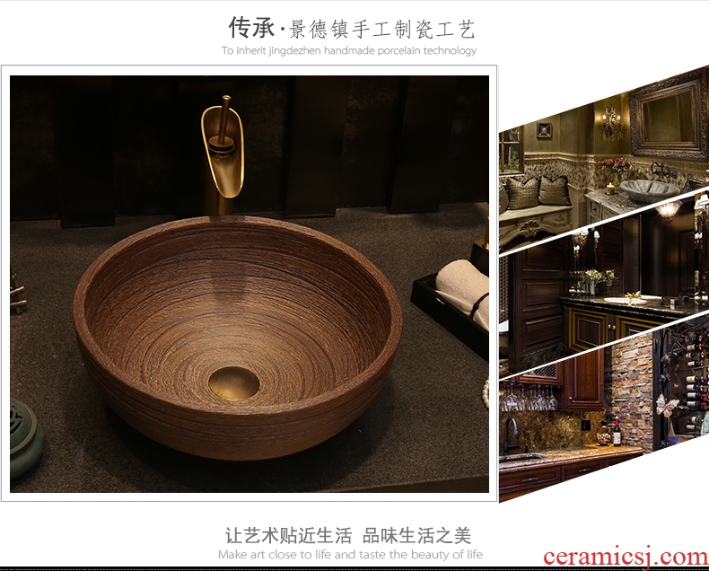 Basin of Chinese style restoring ancient ways home round the sink on the ceramic art fashion toilet wash dish washing Basin