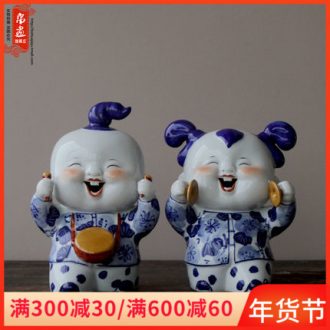 Jingdezhen blue and white classical character moral furnishing articles with joy festival decoration porcelain ceramic decoration