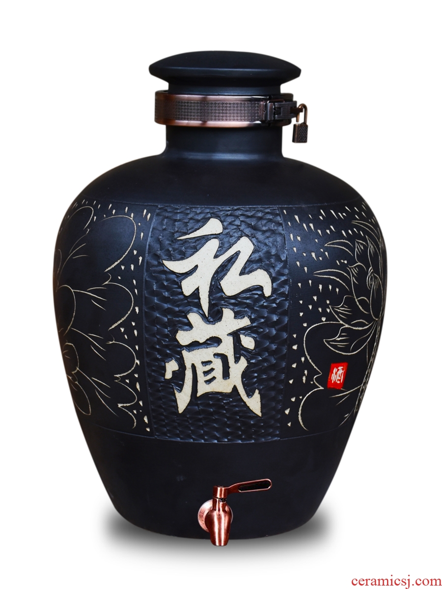 Jingdezhen ceramic jars it mercifully 10 jins 20 jins 50 kg liquor bottle archaize seal wine jar