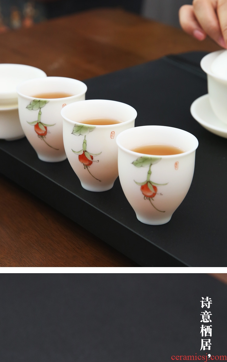 The Product teacups hand - made master cup dehua white porcelain porcelain remit sample tea cup private custom kung fu tea set ceramic cup