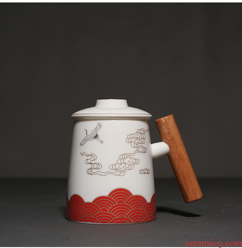 YanXiang fang xiangyun office tea cup mark cup with cover filter cups will "bringing glass ceramics