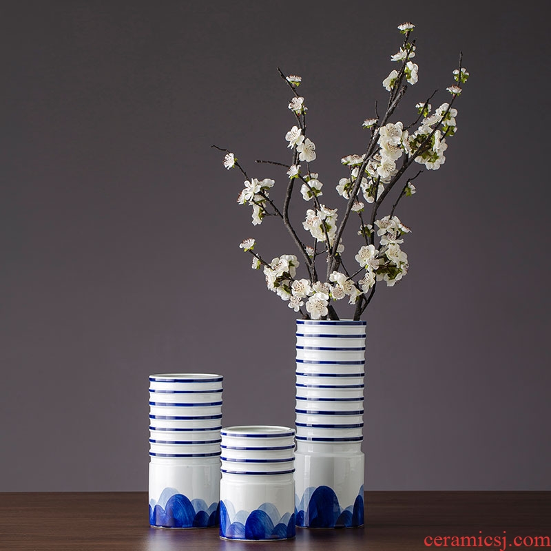Jingdezhen ceramic flower ceramic light key-2 luxury living room table porcelain bottle furnishing articles home decoration ceramic cut flower