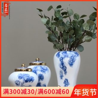 Jingdezhen ceramic hand - made flowers in the living room see colour porcelain pot dry flower receptacle creative decoration household act the role ofing is tasted furnishing articles