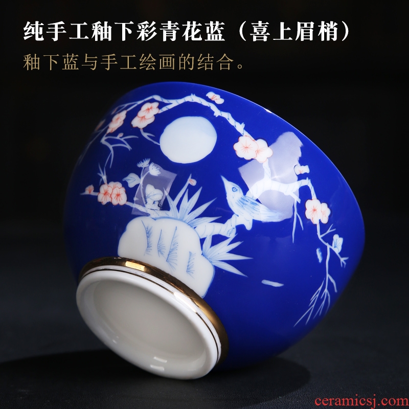 The Product porcelain catchment XiCha for wash your hand blue and white porcelain ceramic small single CPU retro writing brush washer from kung fu tea accessories