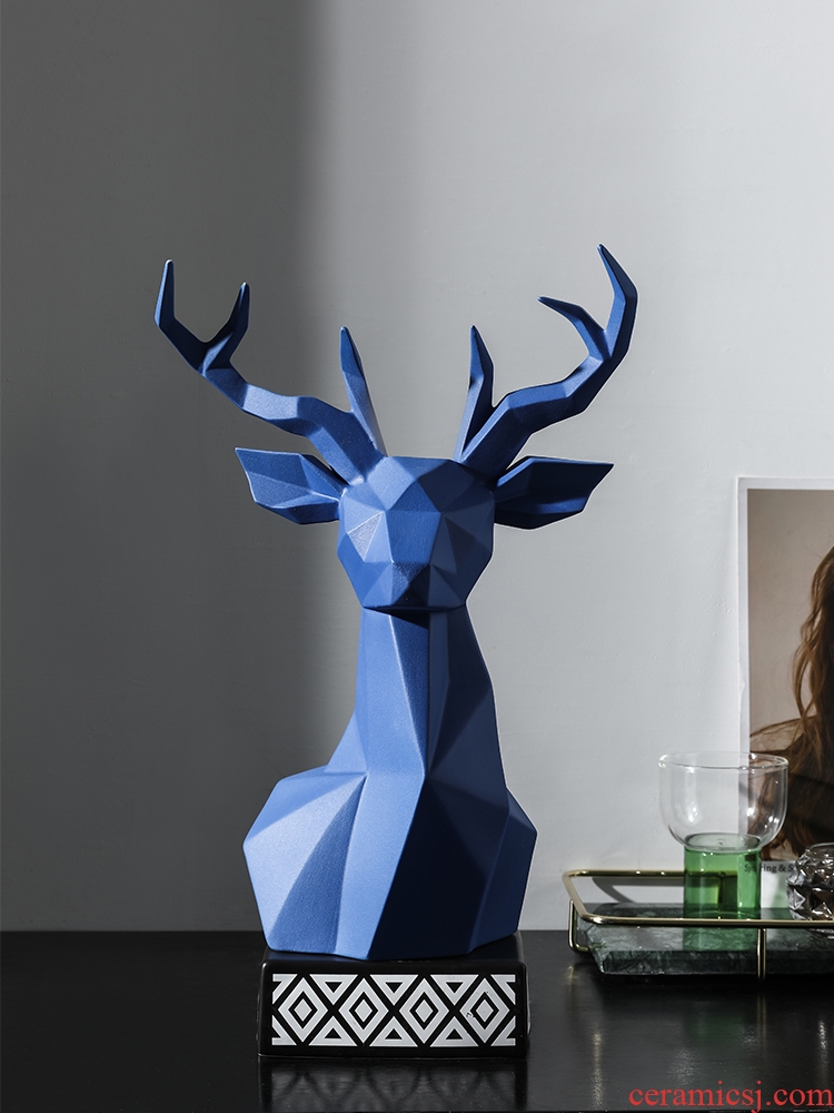 Nordic light geometric deer head key-2 luxury furnishing articles household act the role ofing is tasted ceramic creative living room TV ark, desktop decoration