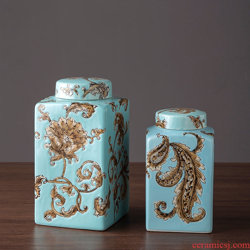 Jingdezhen ceramic storage jar of new Chinese style porch ark place to live in the sitting room TV ark, desktop ornaments