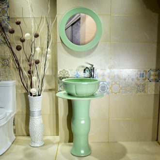 Ceramic basin of pillar type lavatory a whole balcony sink pillar of small family toilet floor for wash gargle