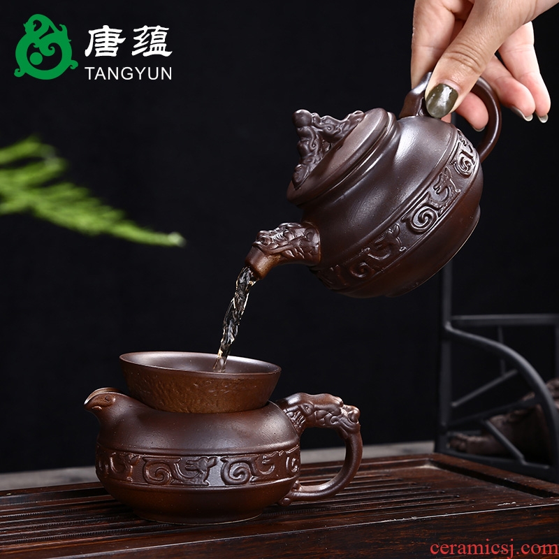 Dehua tea sets kung fu and exquisite snowflakes violet arenaceous firewood celadon ceramic teapot a whole set of home office