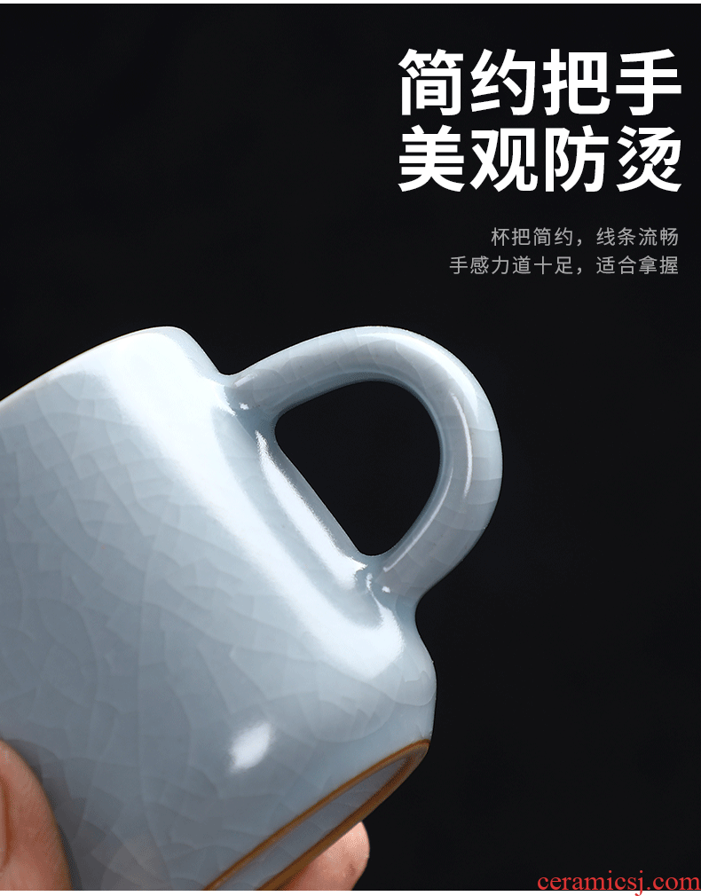 Five ancient jun suits for domestic large - sized ceramic cups imitation song dynasty style typeface your up Five lines of tea master small tea cups