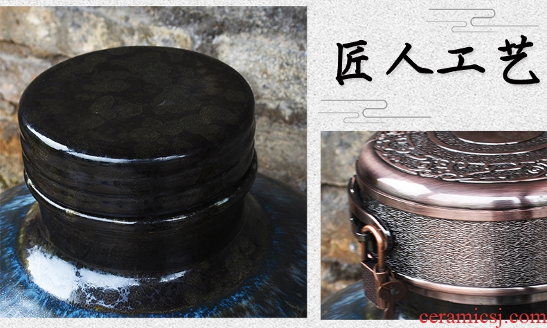 Jingdezhen ceramic wine wine jar cylinder 10 jins 30 jins of archaize 20 jins bottle home hip flask 50 kg pot