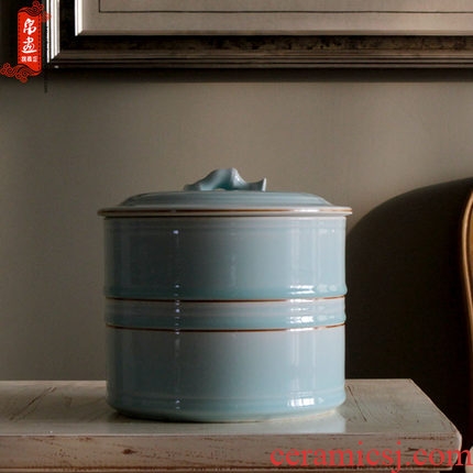 Jingdezhen ceramics caddy fixings variable glaze manual creative tea house home sitting room place the metal handle POTS