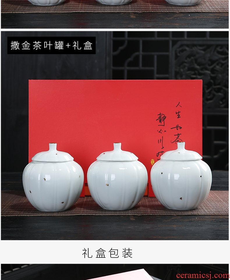 Auspicious yuan blue and white caddy fixings ceramic packing gift box general puer tea in the small seal pot double pot of tea boxes