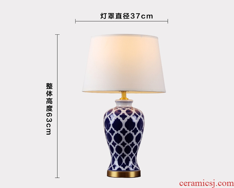 American rural contracted hotel villa clubhouse retro ceramic desk lamp bedroom the head of a bed in the sitting room porch decoration lamps and lanterns