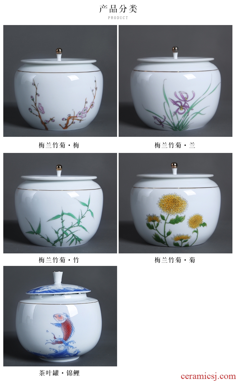 Auspicious edge in dehua white porcelain tea pot of ceramic jade porcelain, moistureproof household by patterns sijunzi storage POTS