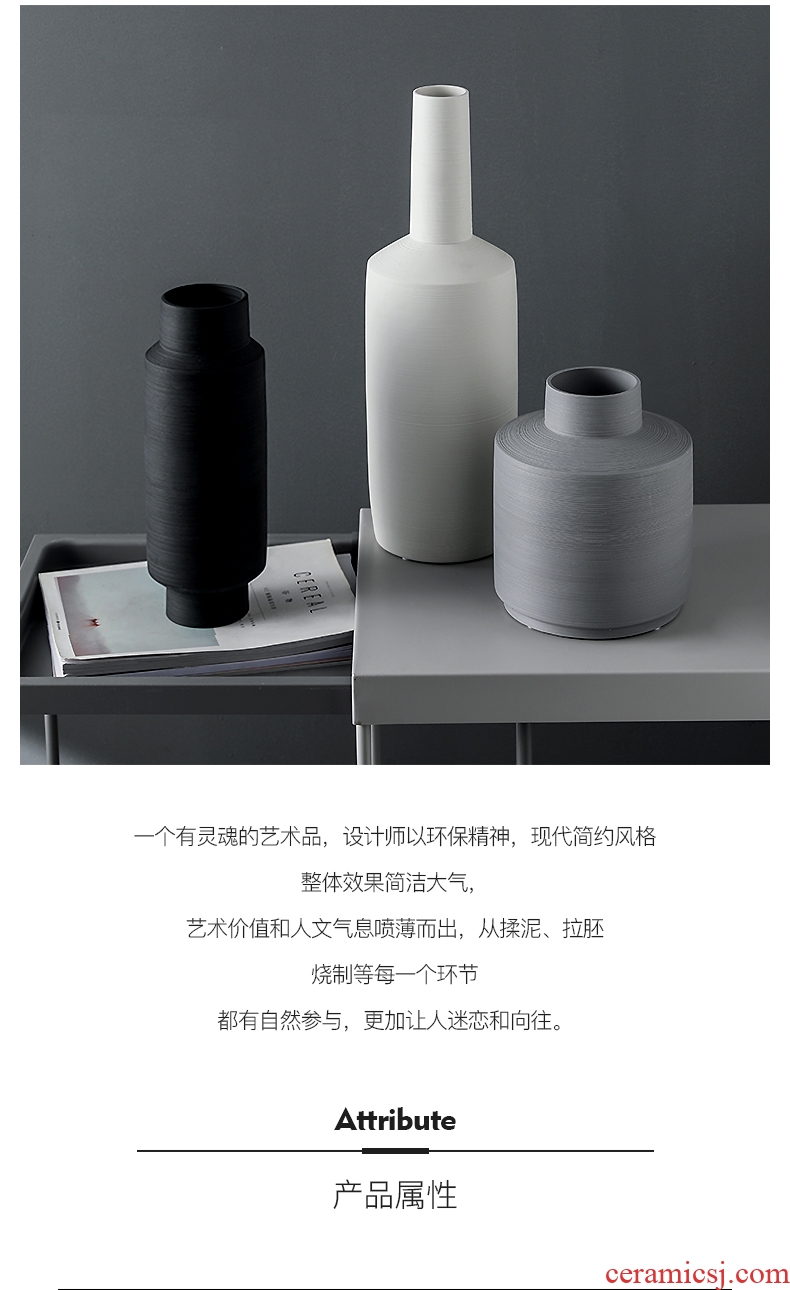 Nordic contracted creative jingdezhen manual drawing ceramic vase reveals ark, example room sitting room adornment ornament