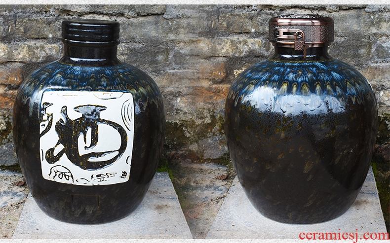 Jingdezhen ceramic wine wine jar cylinder 10 jins 30 jins of archaize 20 jins bottle home hip flask 50 kg pot