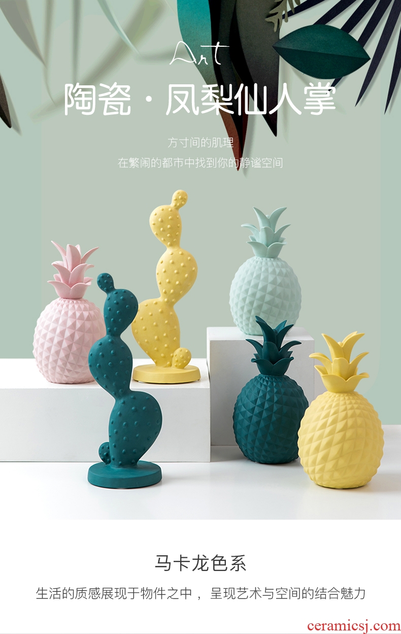 The Nordic ins creative pineapple furnishing articles sitting room porch ceramics handicraft contracted wine home decoration decoration