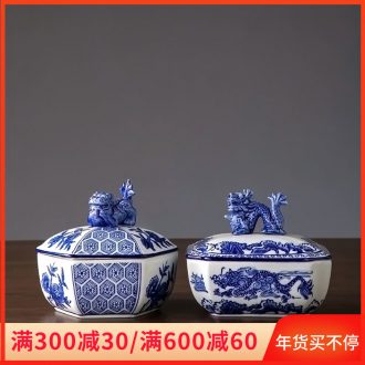 Jingdezhen ceramic storage tank is sealed with cover tea caddy fixings large household pu - erh tea POTS home furnishing articles