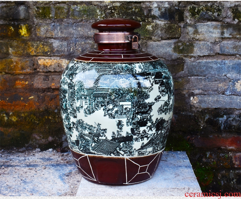 Jingdezhen ceramic jar mercifully wine archaize it wine sealed bottles household mercifully wine jar jar