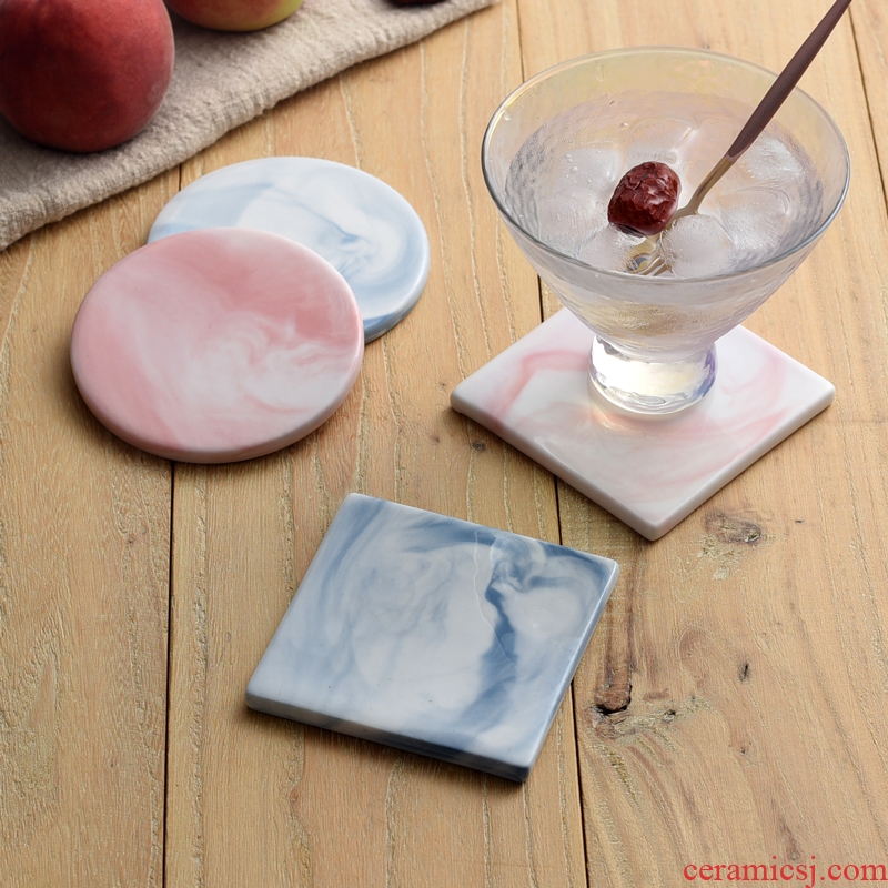 Small hezekiah Nordic marble, ceramic cup mat household slide the eat mat insulation pad bowl of hot water cup MATS