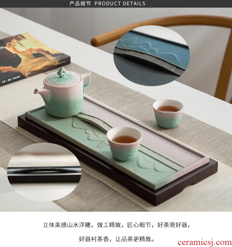 Yipin thousand small tea tray # ceramic household contracted mini dry tea kung fu tea tray was creative head form vesicles