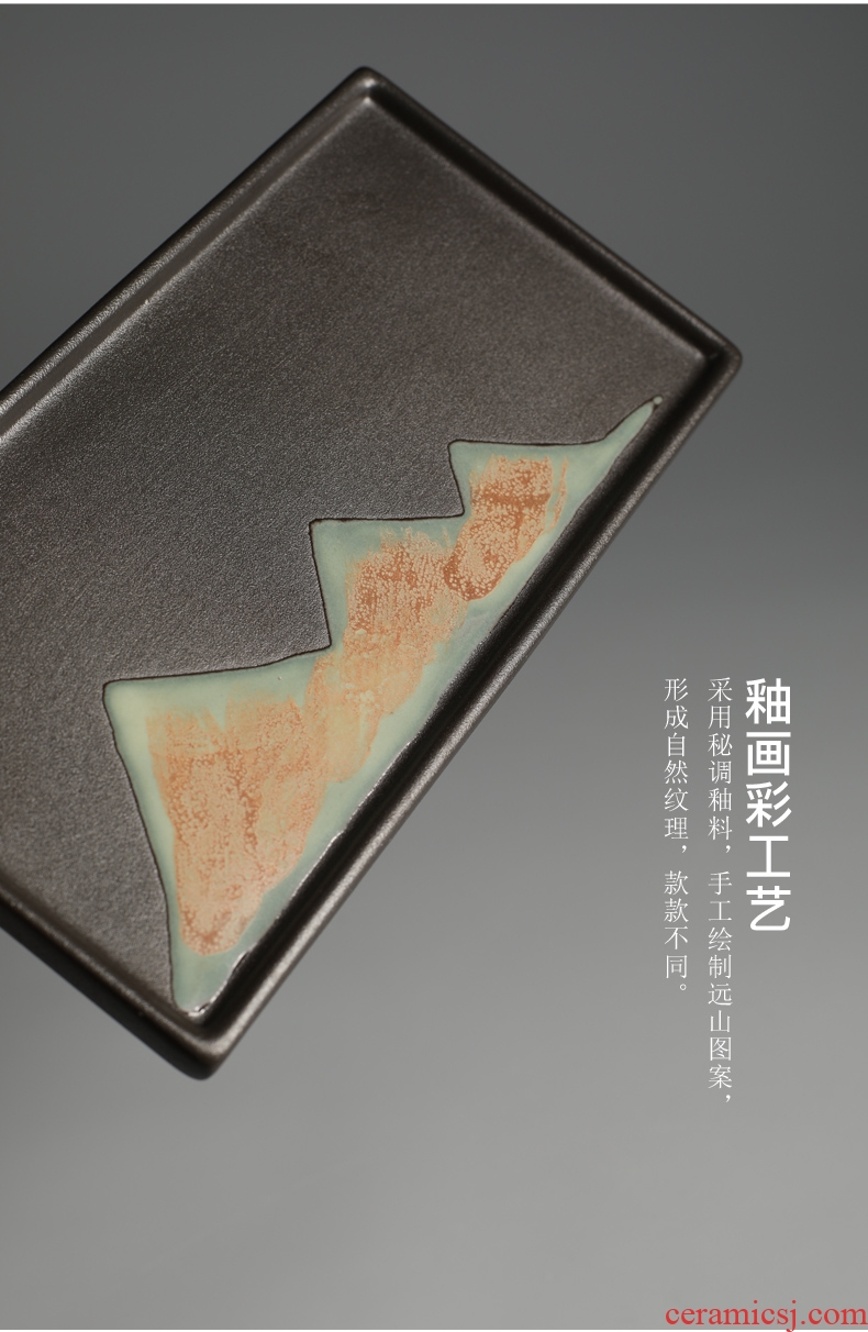 Ceramic tea tray is good source of household dry plate of kung fu tea tray was dry dip simple Japanese small coarse pottery tea tray tea tray
